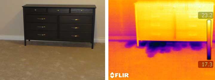 Infrared Images side by side of same area